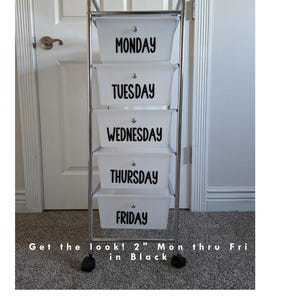 Days of the Week Label Set (Decals Only)