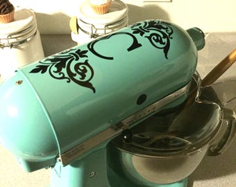 Personalized Monogram Damask Mixer Decal