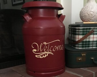 Welcome Decal for Milk Can, Front Door or other Front Porch Decor (Decal Only)