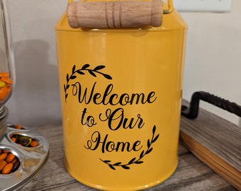 Welcome to our Home Decal for Milk Can, Front Door, or other Front Porch Decor (Decal Only)