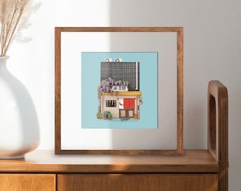 Kissaten Art Print: Japanese Coffee Shop Illustration