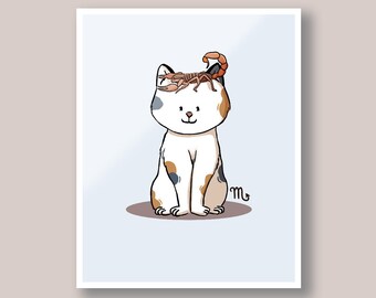 Scorpio Cat Art Print: Zodiac Nursery Decor (Personalizable)