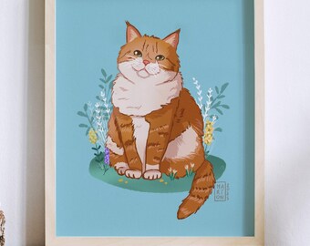 Custom Cat Portrait: Hand-Painted Pet Memorial Art