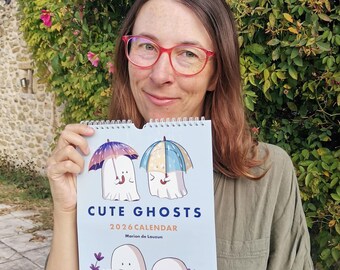 2026 calendar illustrated | Spooky cute ghost calendar | Whimsical slow life Halloween aesthetic