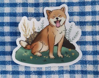 Shiba inu clear sticker - Japanese dog decal, Waterproof for Laptop, Bottles, Planner