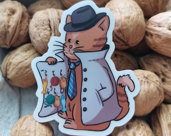 Shady Cat Water Bottle Clear Sticker