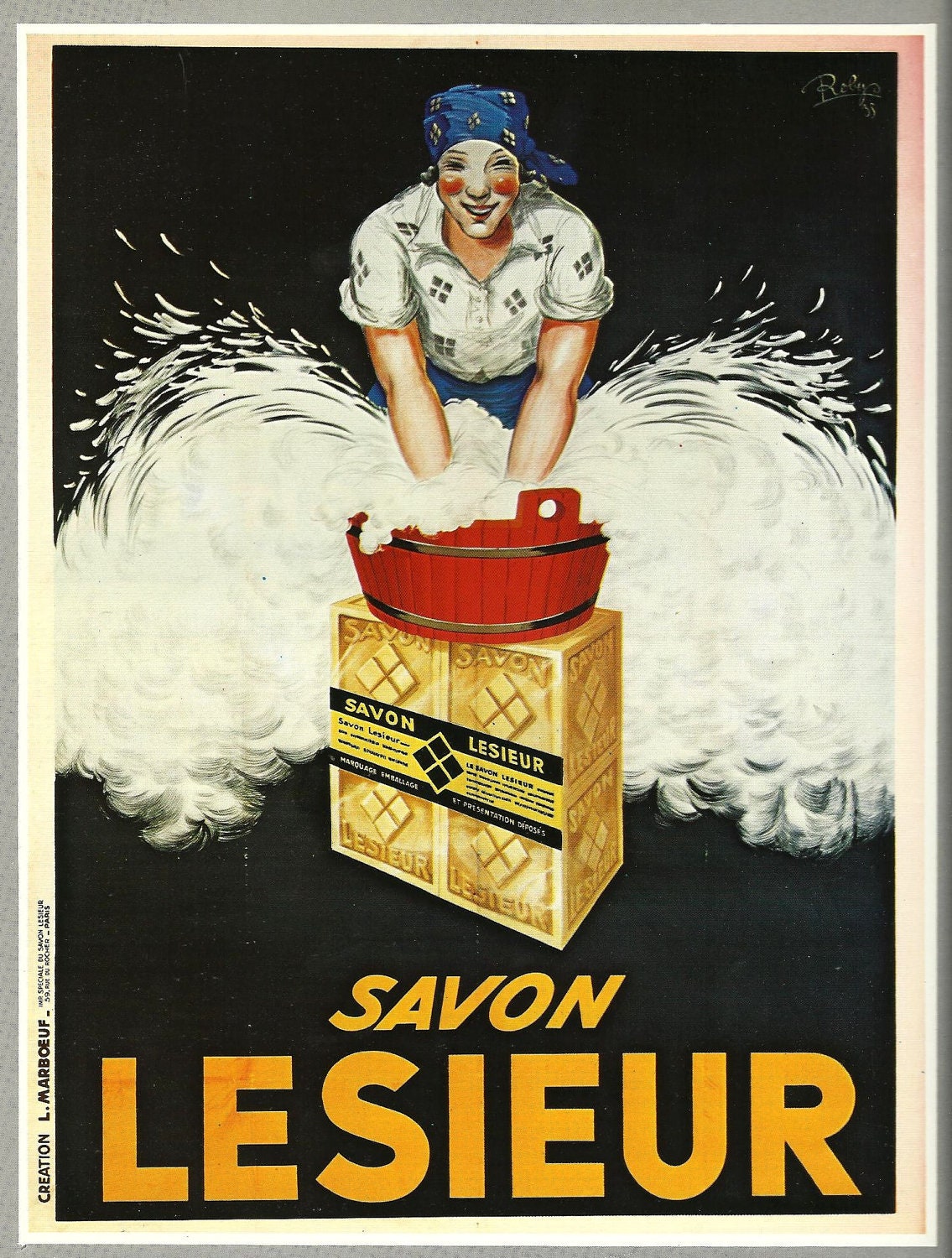 Antique French SOAP advertising poster 1930s Etsy