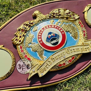 WBO Super Champion Boxing Belt – World Champion Title, Leather Strap image 3