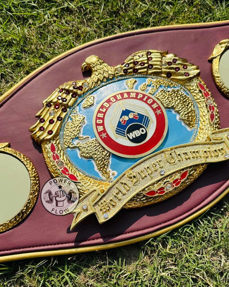 WBO Super Champion Boxing Belt – World Champion Title, Leather Strap image 3