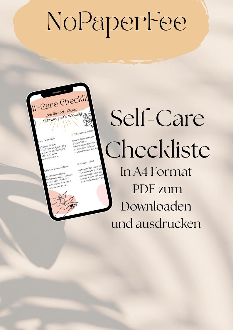 Checkliste Neutral Self-care Checklist PDF for Printing - Etsy