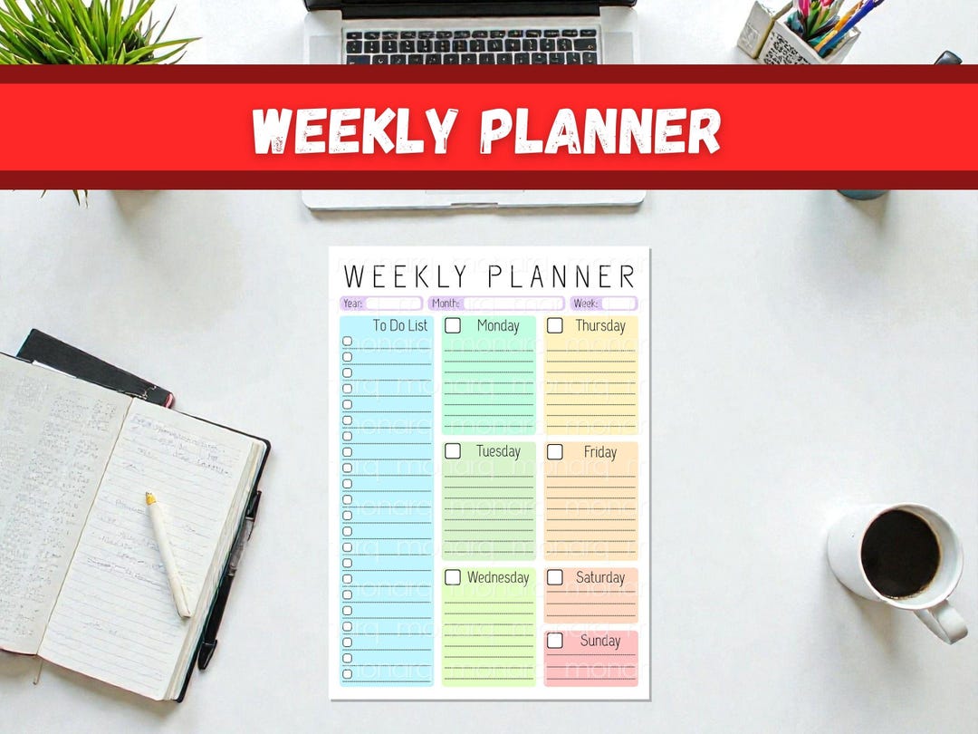 Undated Weekly Planner Printable – Minimalist to Do List & Schedule ...