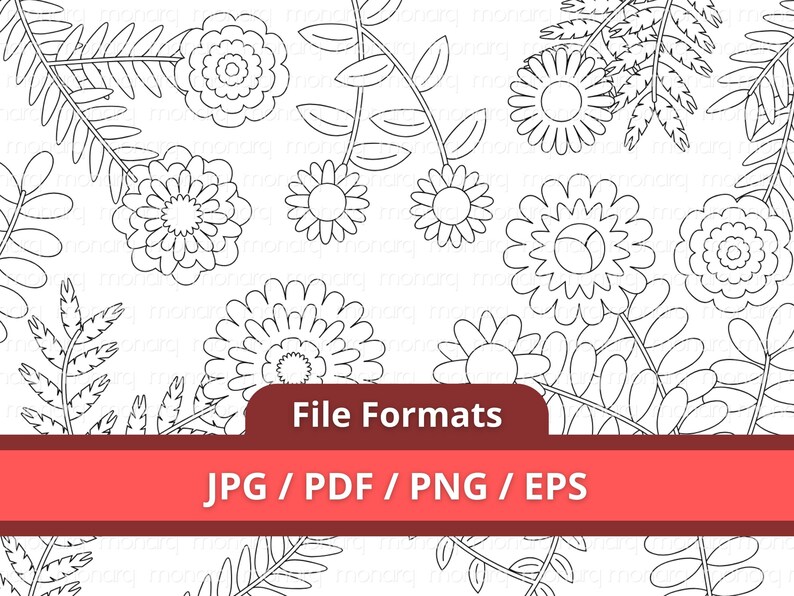 Printable Botanical Coloring Page | Nature Floral Line Art for Adults ...