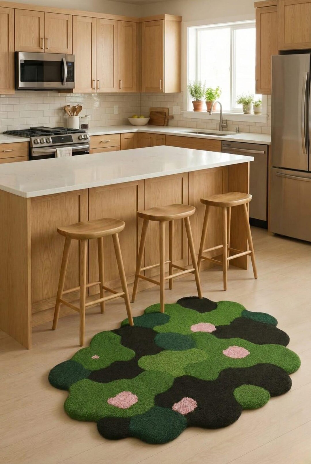 Organic Green Rug Organic Abstract Green Rug – Handmade Tufted Statement Area Rug - Etsy