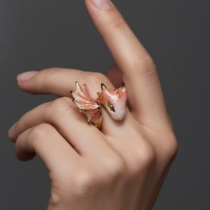 Galaxy Dragon Wrap Ring, Adjustable Celestial Starry Night Jewelry