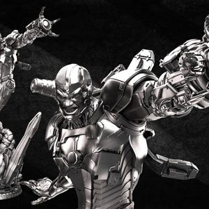 Half-Machine hjältestaty | Tech Armor figurdisplay | Samlarmodell | STL 3D-UTSKRIFTSFILER