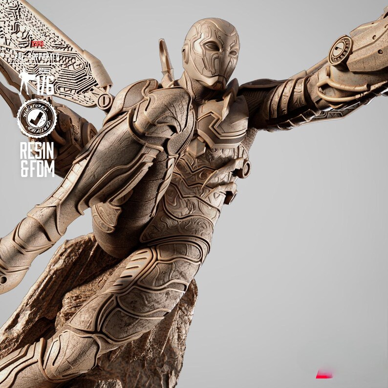 Tech Scarab Hero Statue 500mm | Armored Alien-tech Figure | Large ...