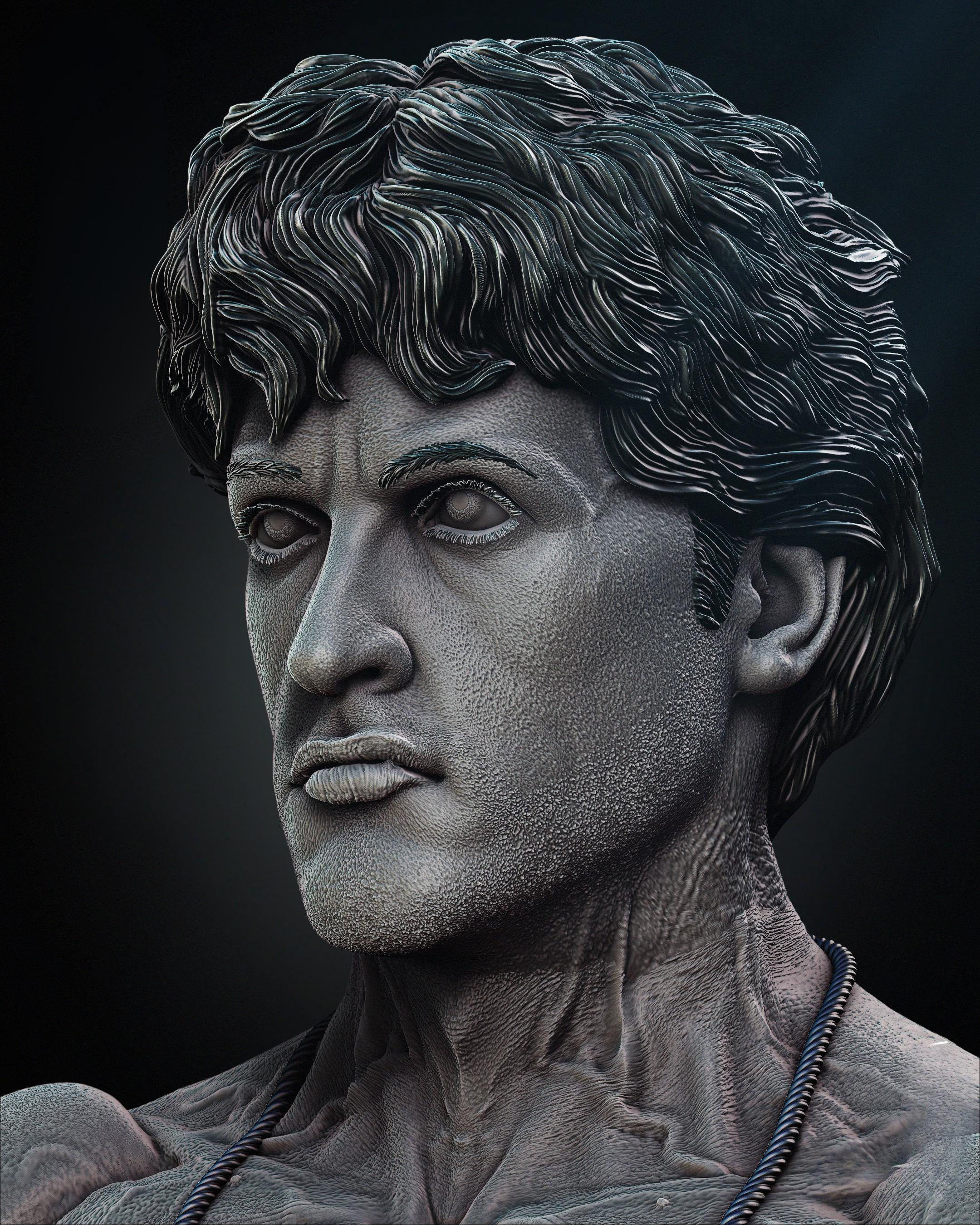 Rocky Balboa Portrait Bust | Heroic Character Sculpture | STL 3D PRINT ...
