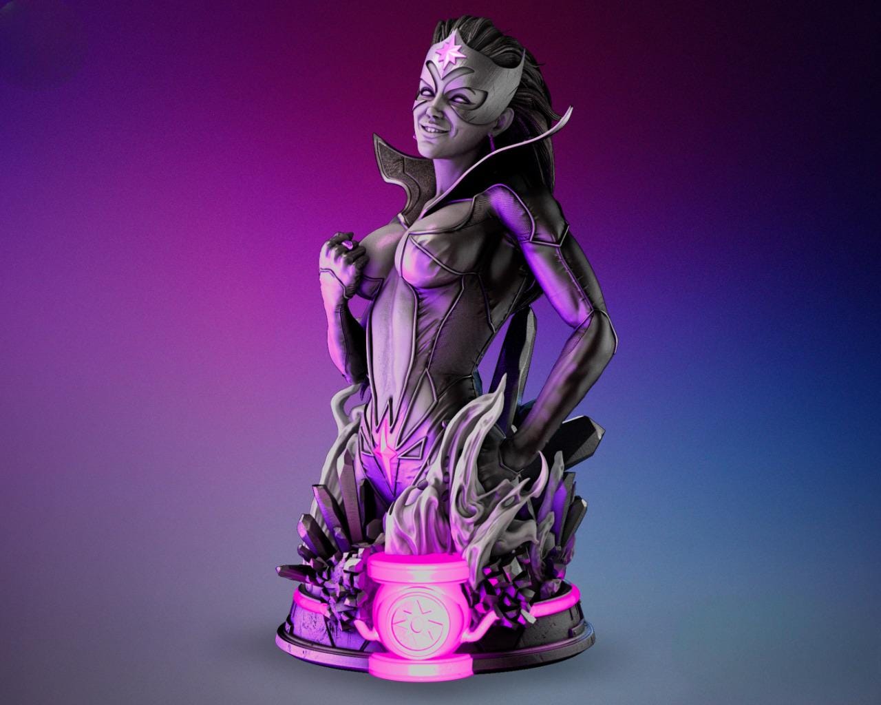 Star Sapphire Bust Detailed Character Sculpture STL 3D PRINT Files