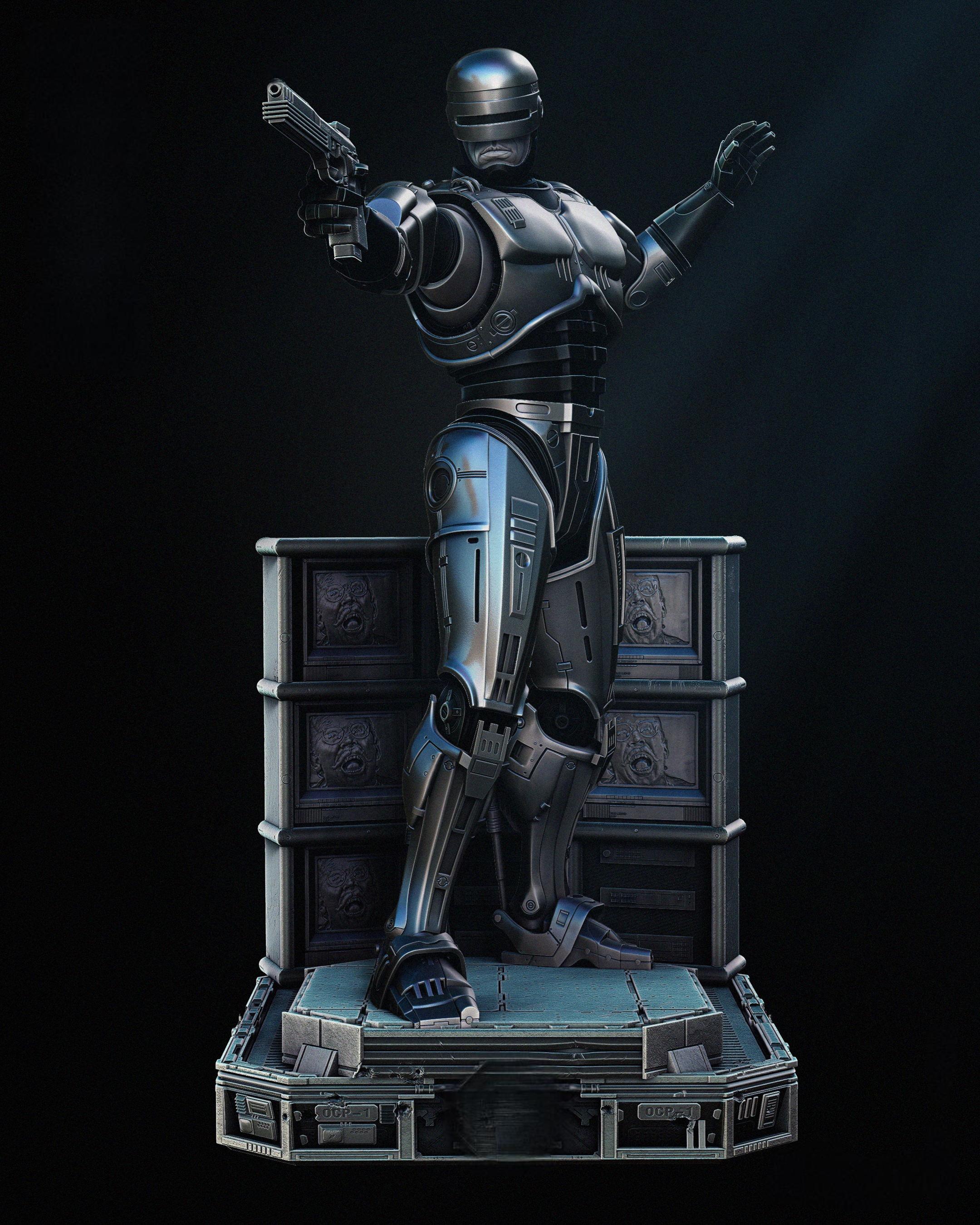 Figurine Miniature RoboCop Avec Pistolet - Échelle 1:64 - Pour Diorama Ou Collection