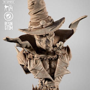Byst av antihjälteporträtt av Hell Gunslinger | Skala 1/4 Dark Cowboy-hjältedisplay | STL 3D-UTSKRIFTSFILER