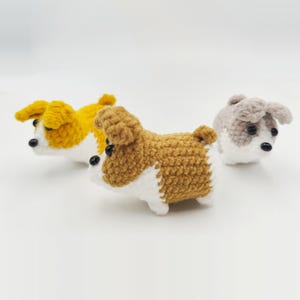 Handmade Crochet Dog Keychain, Cute Amigurumi Puppy Bag Charm, Mini Dog Plush Keyring,Backpack Charm,Desk Decor,Gift for Dog Lovers