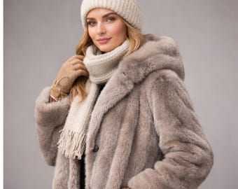 Elegant lång fuskpälskappa för kvinnor | Vinterjacka med uttalande och lyx