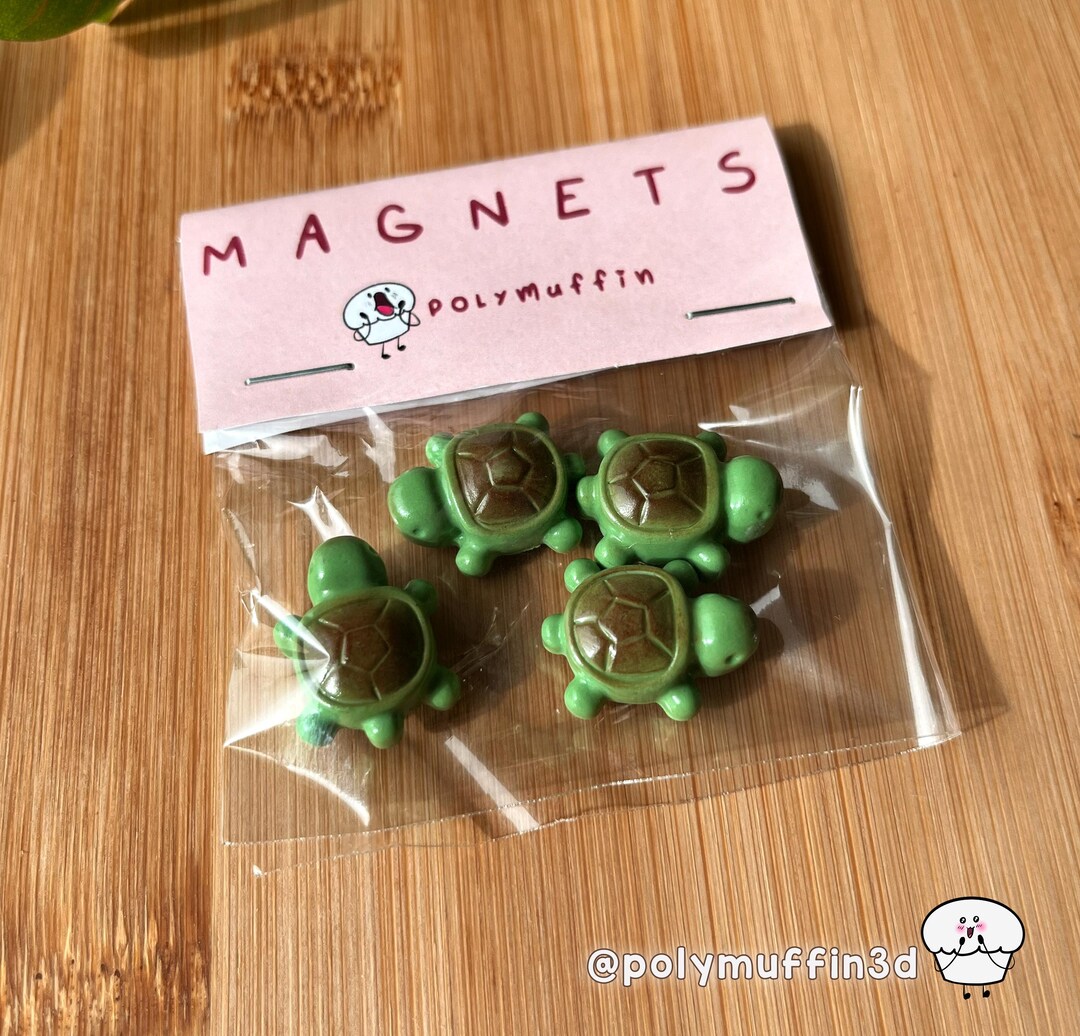 Mini Turtle Polymer Clay Fridge Magnets (set of 4) - Etsy