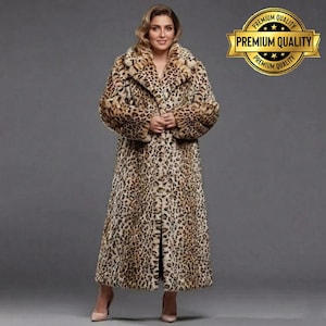 Glamorous Leopard Print Long Faux Fur Coat | Oversized Winter Statement Coat