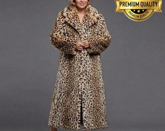 Glamorous Leopard Print Long Faux Fur Coat | Oversized Winter Statement Coat
