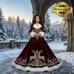 red and gold fantasy dress Fantasy Red Gold Dress