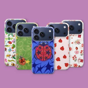 Kawaii Ladybug Phone Case summer lovebug Four-leaf clover Cover for iPhone 17 Pro 16 15 14 13 12 Samsung S26 S25 S24 S23 A17 A57 Pixel 10 9