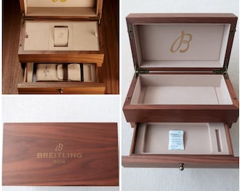Caja de madera para relojes Breitling Anniversary: almacenamiento para tres relojes con cajón