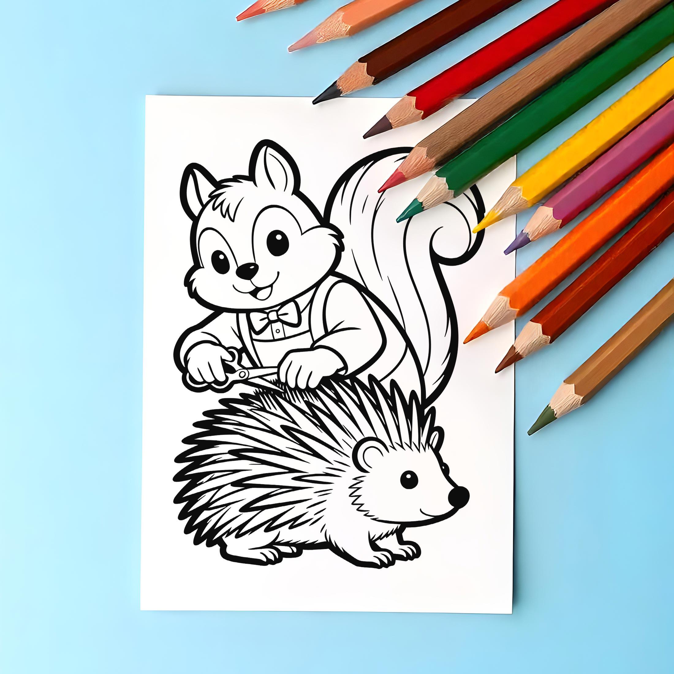 Cartoon Animal Coloring Page | Funny Kids Activity (instant Download ...