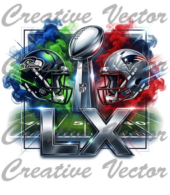 Super Bowl  Seahawks vs Patriots PNG: Fan Merch Digital Download (300 DPI)