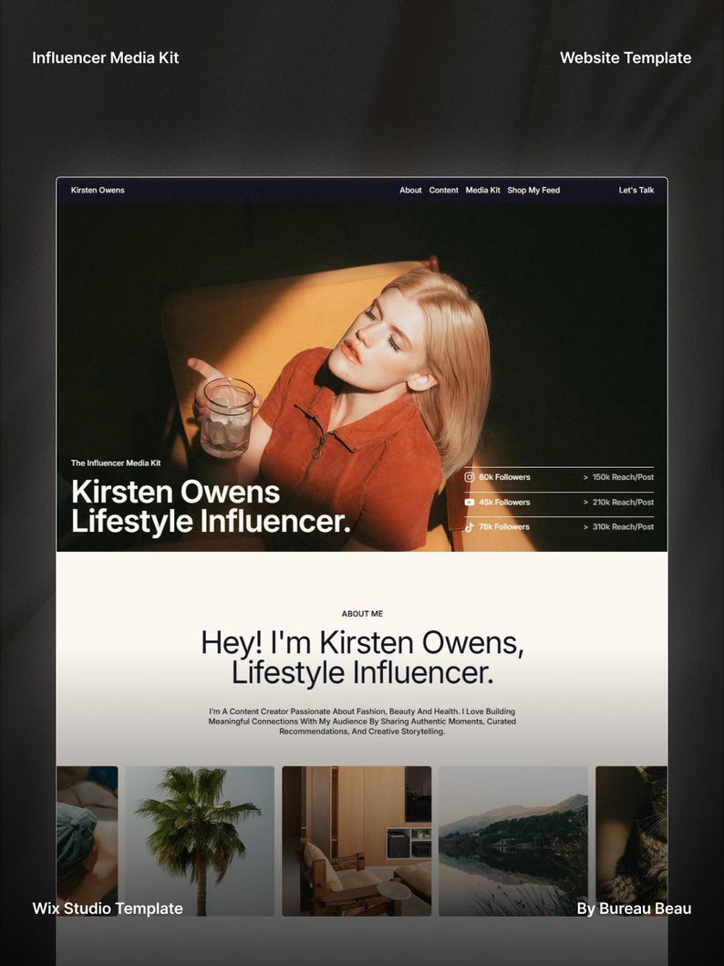 Influencer Media Kit Website Template (wix Studio) - Etsy
