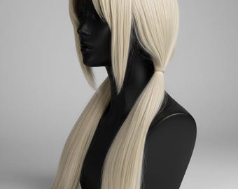 Maka Albarn Cosplay Wig: Blonde Twin Tails, Straight Hair, 25.5" Heat-Resistant Synthetic Fiberpiece