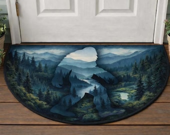 Tapis de bienvenue Woodland présage, paillasson forêt mystique, décoration nature sombre, tapis Woodland, tapis d'entrée