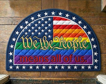 Alfombra de bienvenida Unity Pride, felpudo LGBTQ, alfombra de entrada arcoíris, regalo de decoración inclusiva para el hogar