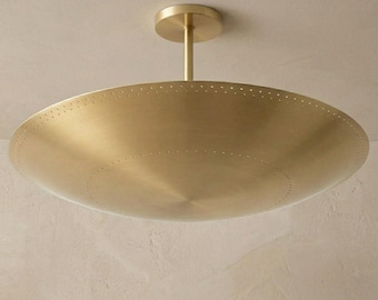 Mid Century Perforierte Kuppel Deckenleuchte, große minimalistische moderne Kronleuchter