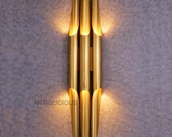 Handgefertigte Messing Wandleuchte, Mid Century Modern Wandleuchte, Antique Patina Finish