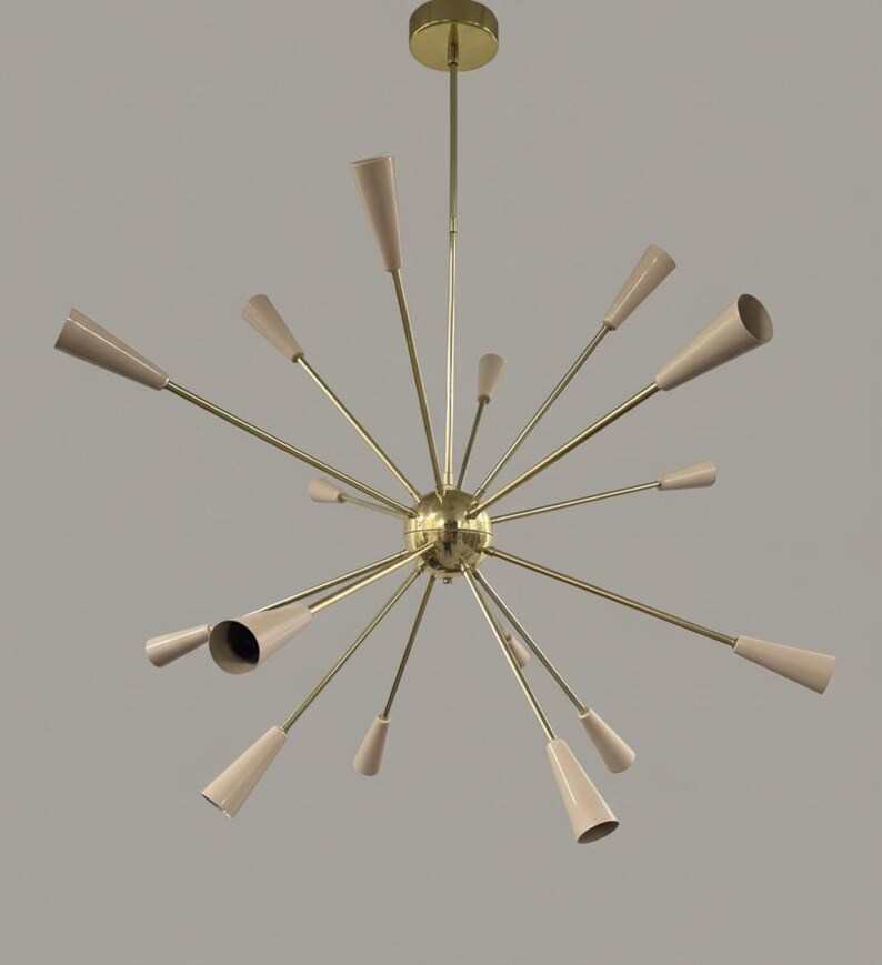 Mid Century Style Sputnik Chandelier - 16 Light Atomic Starburst ...