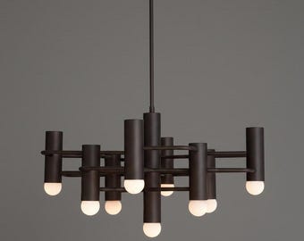Moderne Schwarze Kronleuchter - Industrie Pendelleuchte - Mid Century Deckenleuchte - Minimalistische Hängelampe