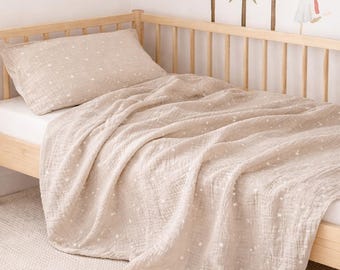 Copertina per neonati in mussola 100% cotone, morbida e traspirante, ideale per avvolgere il neonato, regalo neutro per neonati e bambini piccoli.