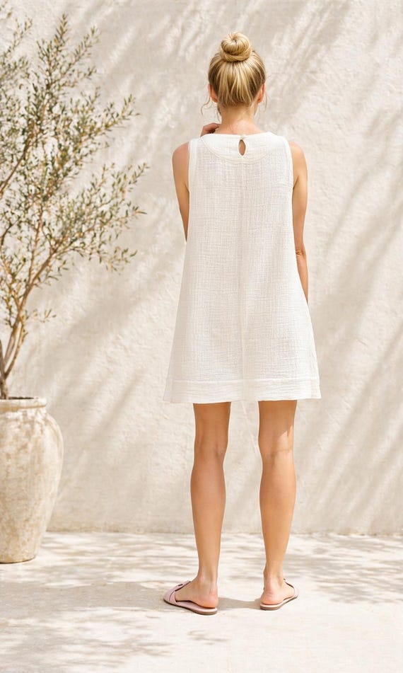Muslin dress for women – light and airy cotton gauze dress, oversized loose summer dress, breathable minimalist boho clothing, many colors