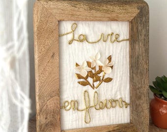 Embossed metal frame - floral frame - floral decoration