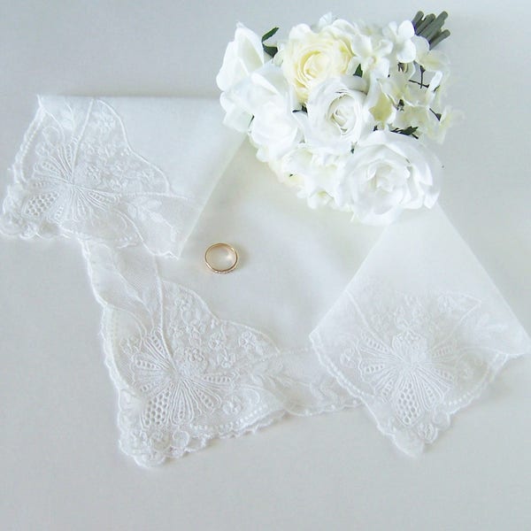 Lace Wedding Handkerchief for a Bride, Heirloom Quality for Happy Tears, Bridal Shower Gift