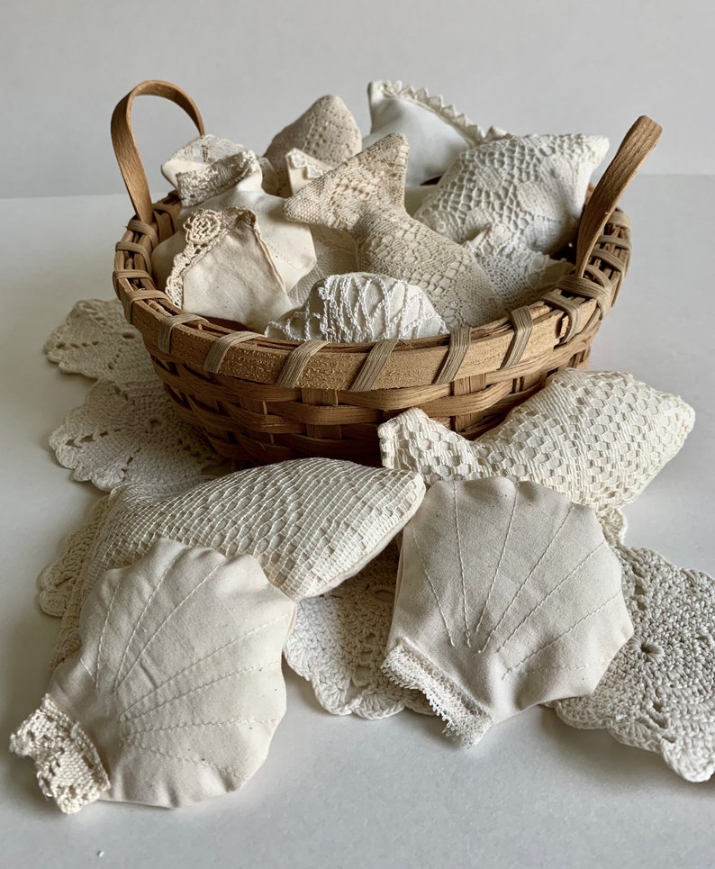 Bowl Fillers Fabric and Lace Fish and Seashells for Coastal Etsy
