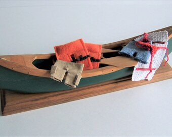 Dollhouse Cabin Miniatures 1:12 Scale Clothes, Lot of 6 Items, Lake Theme, Life Jackets, Shorts, Bikini - Canoe NOT included