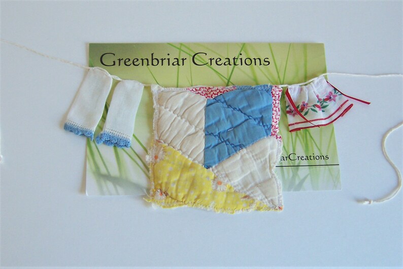 Clothesline Quilt Fairy Garden Miniatures 112 Scale Quilt Etsy