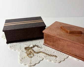 Handcrafted Hardwood Jewelry Box (1), Desktop Organizer, Trinket Box - 6 x 4"
